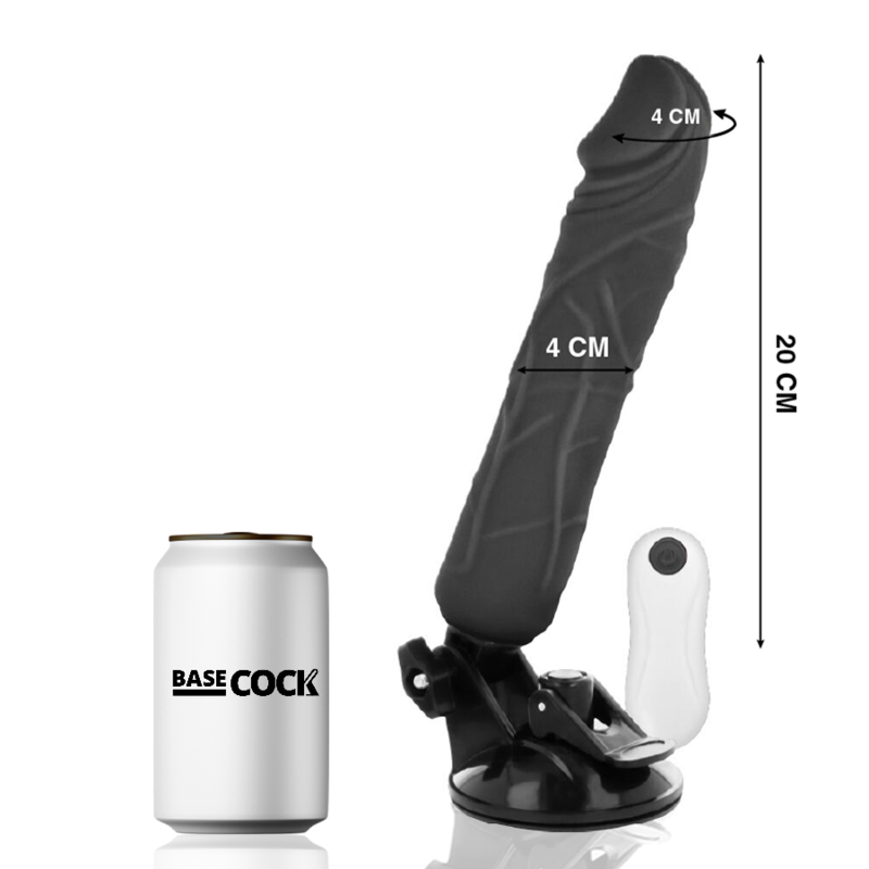 BASECOCK - VIBRATORE REALISTICO CON TELECOMANDO 20 CM -O- 4 CM