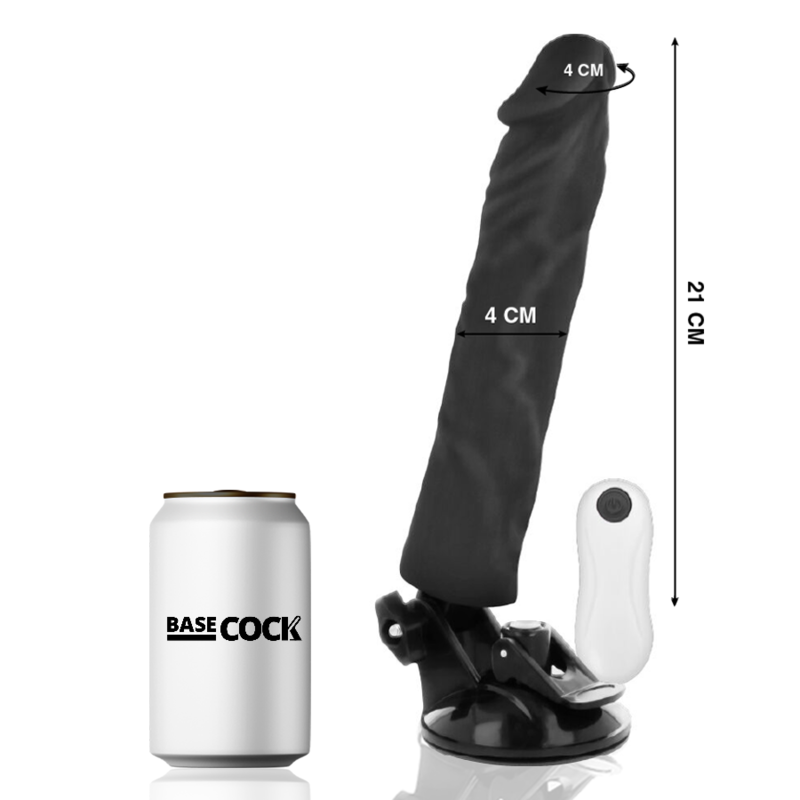 BASECOCK - VIBRATORE REALISTICO CON TELECOMANDO 21 CM -O- 4 CM