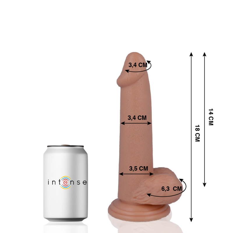 MR INTENSE - 10 DILDO REALISTICO 18 CM -O- 3,4 CM