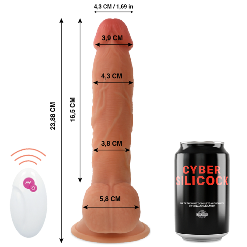 CYBER SILICOCK - MR JOHN DILDO REALISTICO CON TELECOMANDO
23.88 CM -O- 4.3 CM