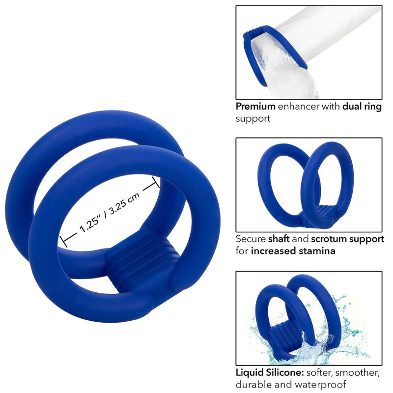 CALEXOTICS - ADMIRAL GABBIA/SUPPORTO PENE A DOPPIO ANELLO BLU