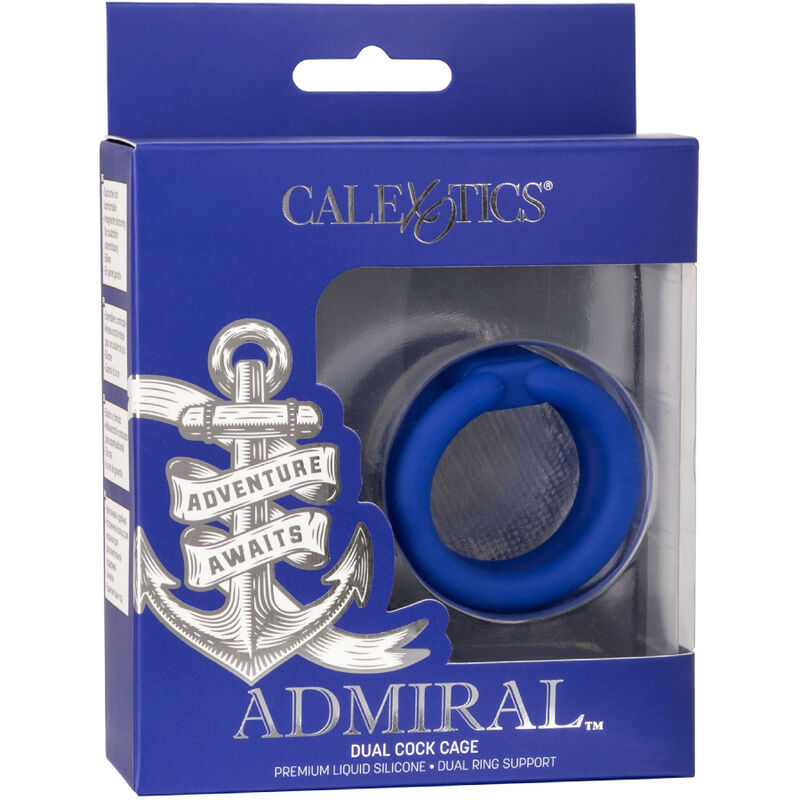 CALEXOTICS - ADMIRAL GABBIA/SUPPORTO PENE A DOPPIO ANELLO BLU