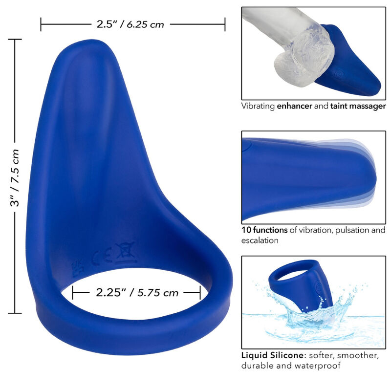 CALEXOTICS - ADMIRAL MASSAGGIATORE PERINEO E ANELLO VIBRANTE BLU