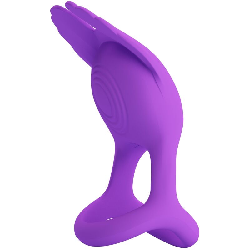 PRETTY LOVE - SILAS ANELLO PENE VIBRANTE 7 FUNZIONI IN SILICONE VIOLA