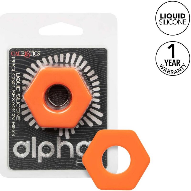 CALEXOTICS - ALPHA PROLONG SEXAGON ANELLO PENE ARANCIONE