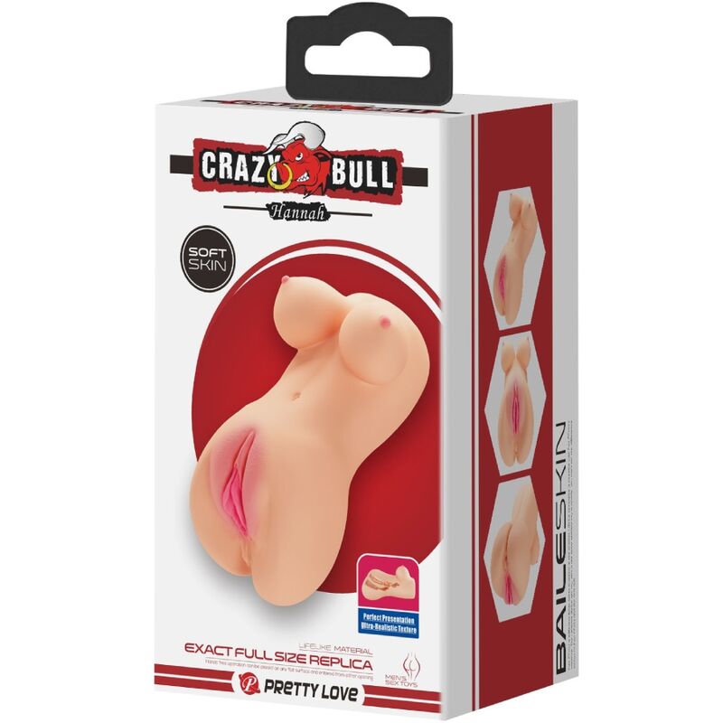 CRAZY BULL - HANNAH MASTURBATORE VIBRANTE CON VAGINA E ANO