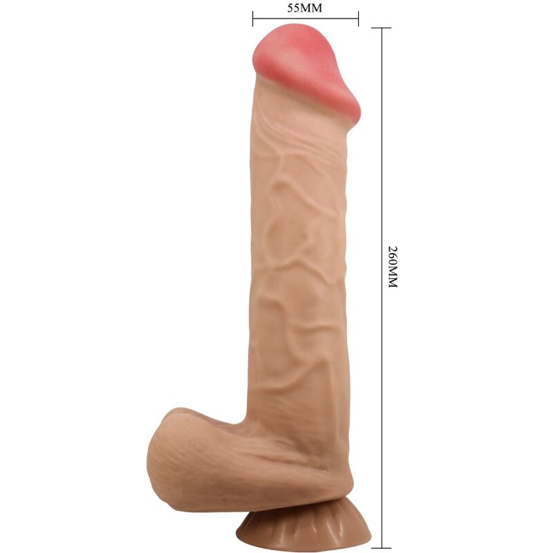 PRETTY LOVE - SERIE SLIDING SKIN DILDO REALISTICO CON VENTOSA PELLE SCORREVOLE FLESH 26 CM