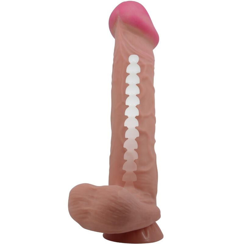 PRETTY LOVE - SERIE SLIDING SKIN DILDO REALISTICO CON VENTOSA PELLE SCORREVOLE MARRONE 26 CM