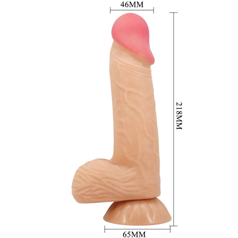 PRETTY LOVE - SERIE SLIDING SKIN DILDO REALISTICO CON VENTOSA PELLE SCORREVOLE 20,6 CM