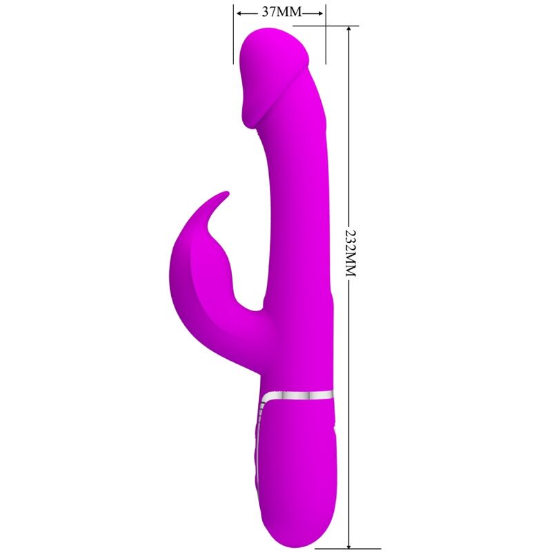 PRETTY LOVE - VIBRATORE KAMPAS MULTIFUNZIONE 3 IN 1 VIBRATORE CON LINGUA E RABBIT FUCSIA