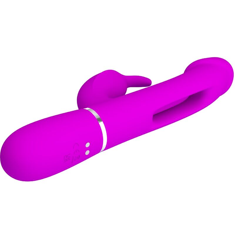 PRETTY LOVE - KAMPAS VIBRATORE MULTIFUNZIONE 3 IN 1 VIBRATORE CON LINGUA E RABBIT FUCSIA