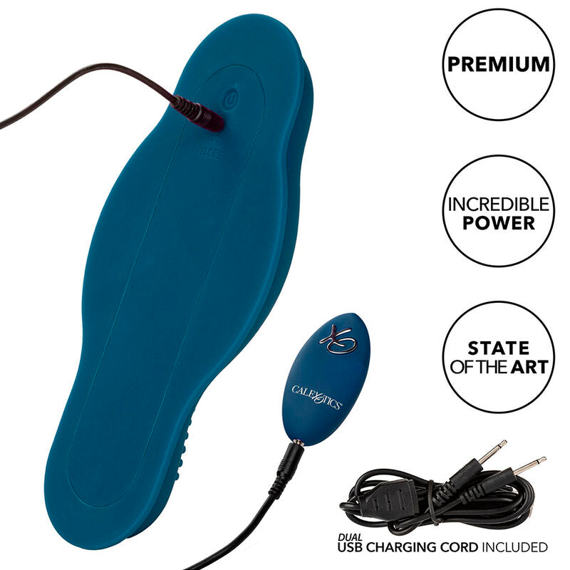 CALEXOTICS - RIDER MASSAGGIATORE DOPPIO MOTORE CON TELECOMANDO BLU