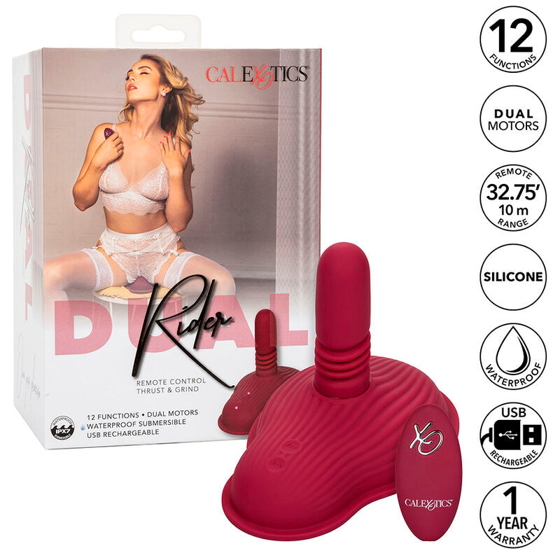 CALEXOTICS - RIDER MASSAGGIATORE DOPPIO MOTORE CON TELECOMANDO ROSSO