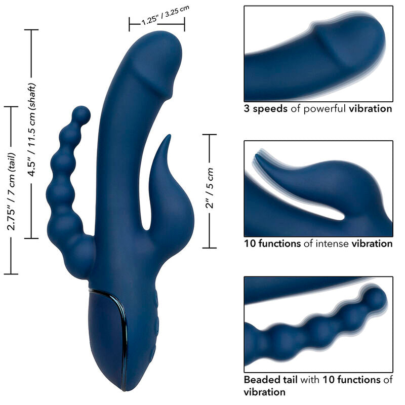 CALEXOTICS - TRIPLE ORGASM VIBRATORE BLU