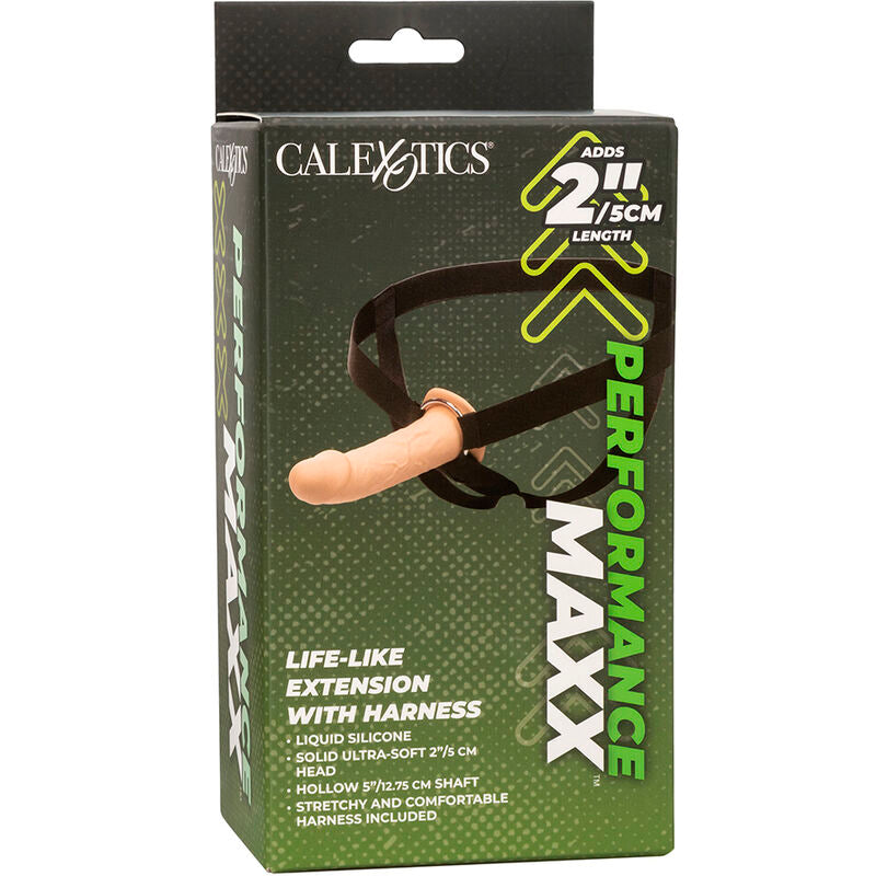 CALEXOTICS - PERFORMANCE MAXX LIFE-LIKE PROLUNGA CON HARNESS PELLE CHIARA