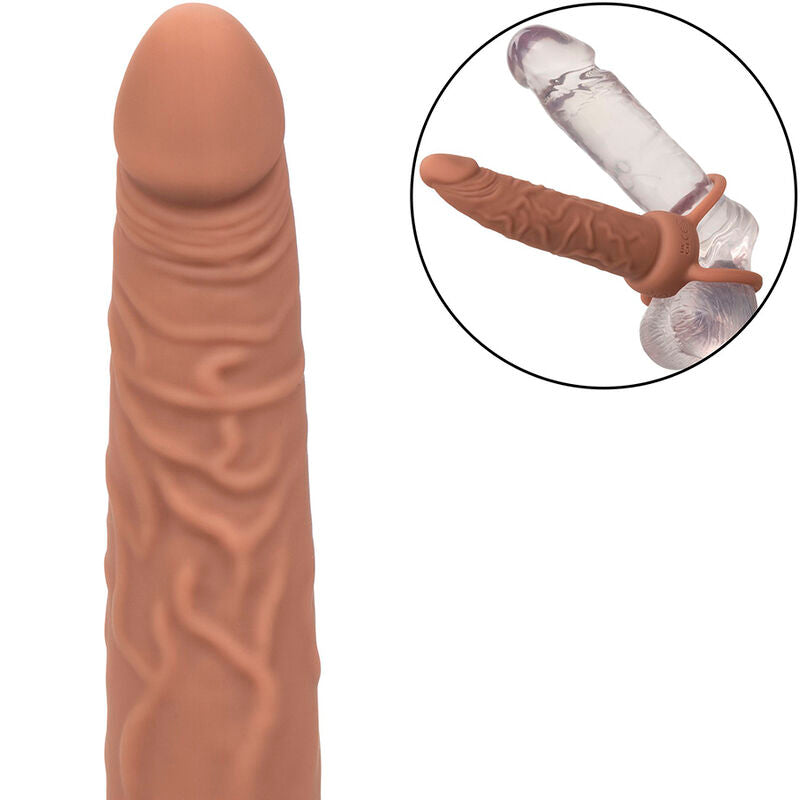 CALEXOTICS - PERFORMANCE MAXX ANELLO DOPPIO CON PROLUNGA VIBRANTE COLORE SCURO