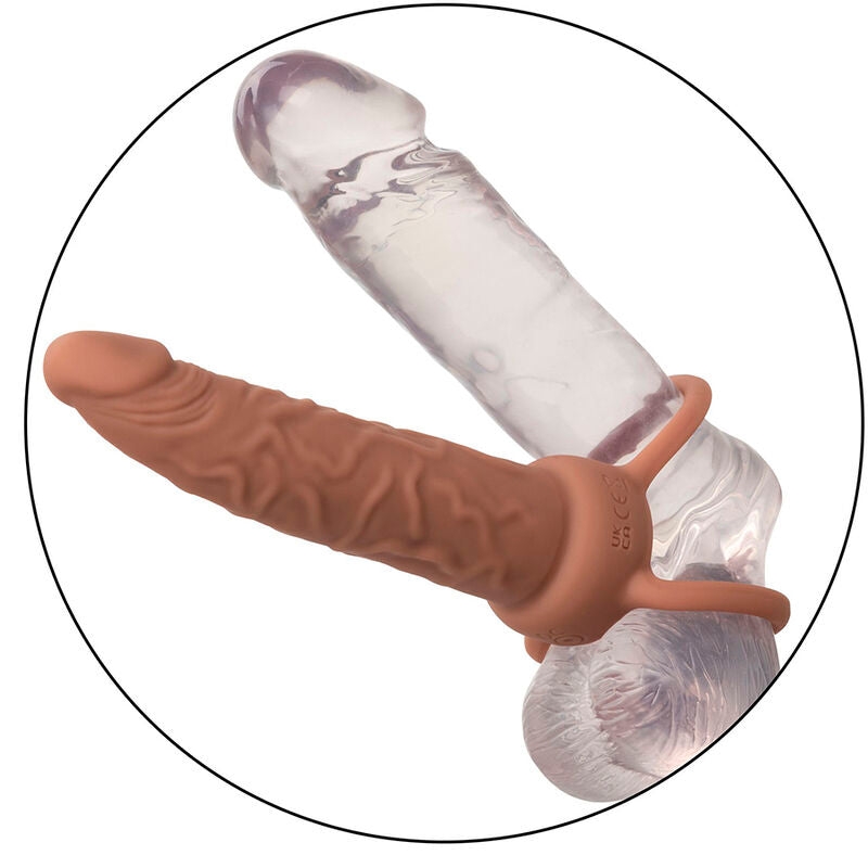 CALEXOTICS - PERFORMANCE MAXX ANELLO DOPPIO CON PROLUNGA VIBRANTE COLORE SCURO