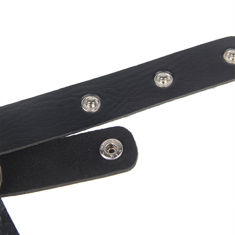 SUBBLIME - IMBRACATURA TORACICA IN PELLE CON CATENE NERA TAGLIA UNICA