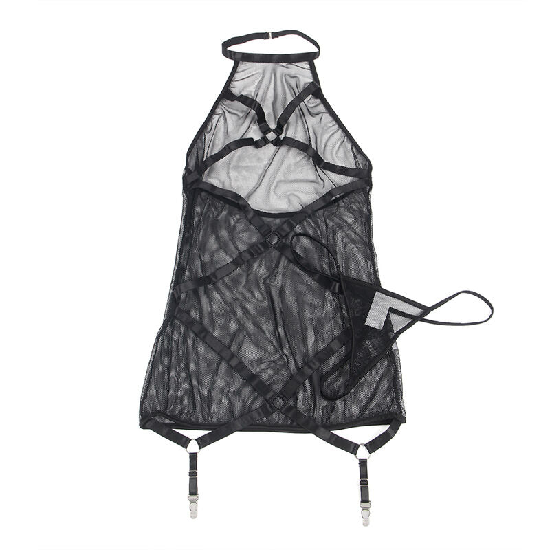 SUBBLIME - ABITO NERO TRASPARENTE CON SCOLLO AL CENTRO S/M