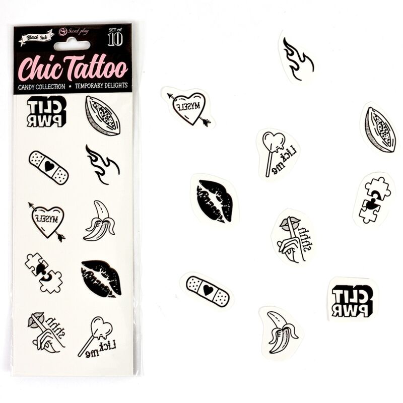 SECRET PLAY - SET DI 10 TATUAGGI TEMPORANEI CANDY COLLECTION