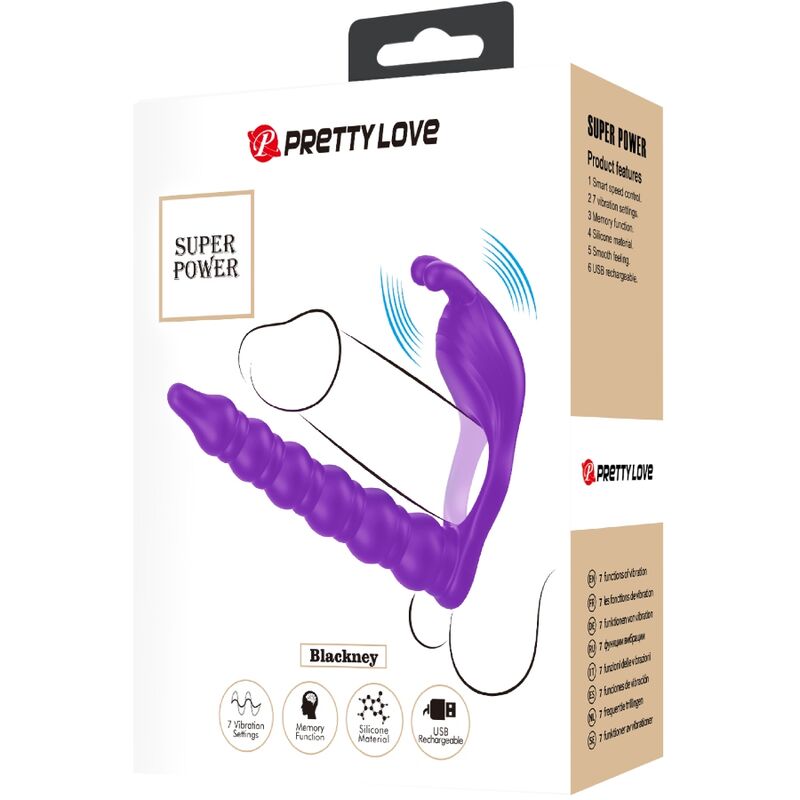 PRETTY LOVE - ANELLO PENE BLACKNEY CON PLUG VIBRANTE VIOLA