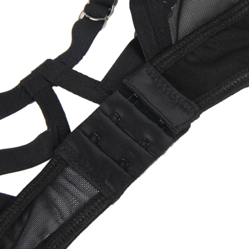 SUBBLIME - SET REGGISENO TRASPARENTE CON STRISCE + SLIP S/M 930462