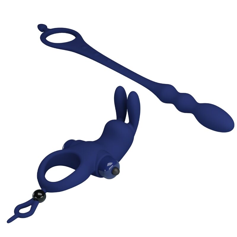 PRETTY LOVE - AYAD ANELLO VIBRANTE CON RABBIT E PLUG BLU