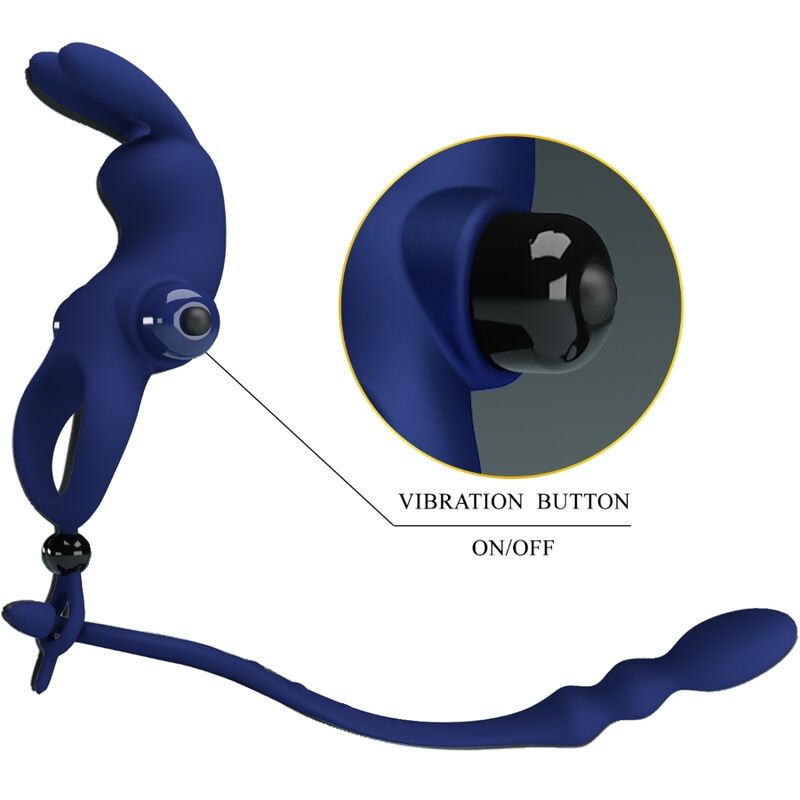 PRETTY LOVE - AYAD ANELLO VIBRANTE CON RABBIT E PLUG BLU