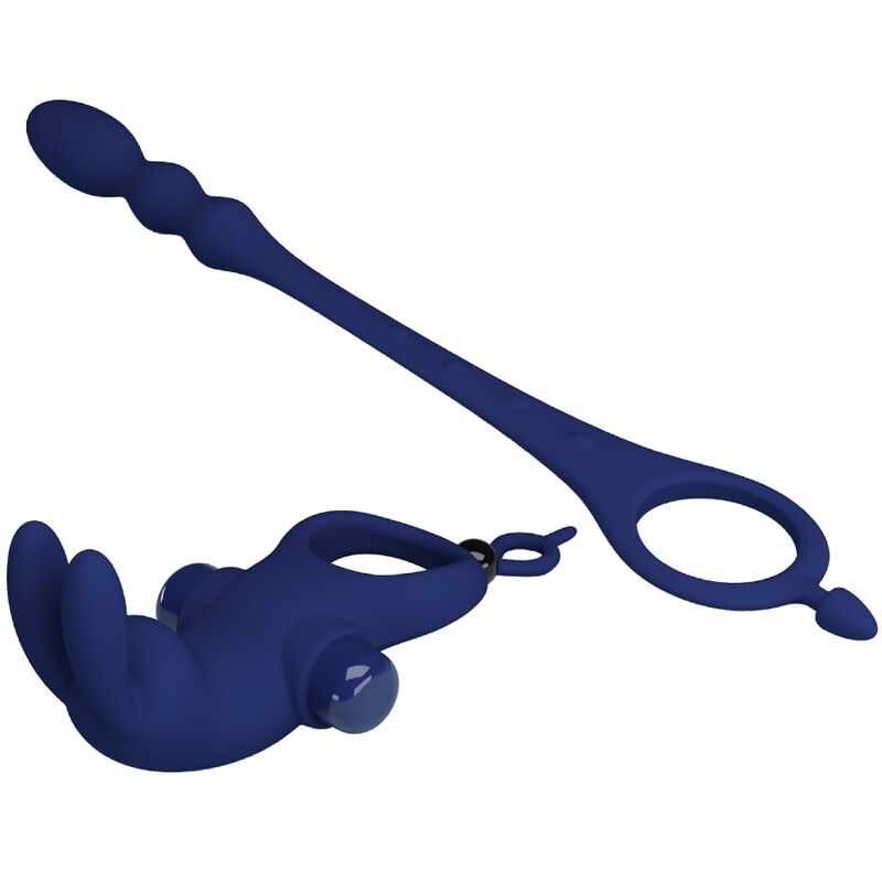PRETTY LOVE - AYAD ANELLO VIBRANTE CON RABBIT E PLUG BLU