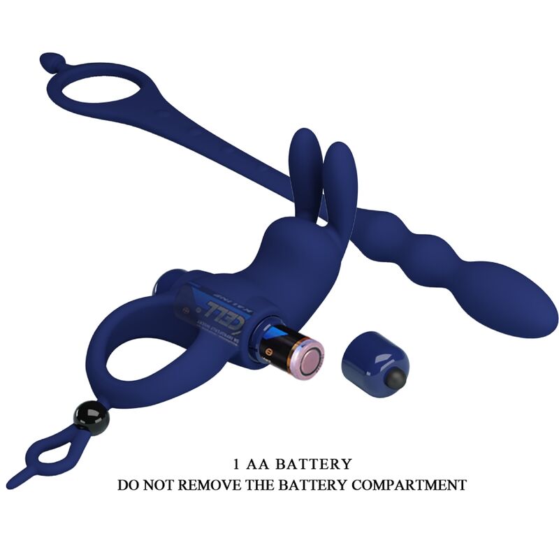 PRETTY LOVE - AYAD ANELLO VIBRANTE CON RABBIT E PLUG BLU