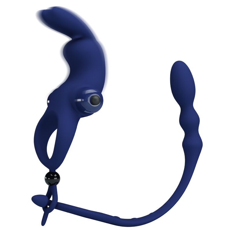 PRETTY LOVE - AYAD ANELLO VIBRANTE CON RABBIT E PLUG BLU
