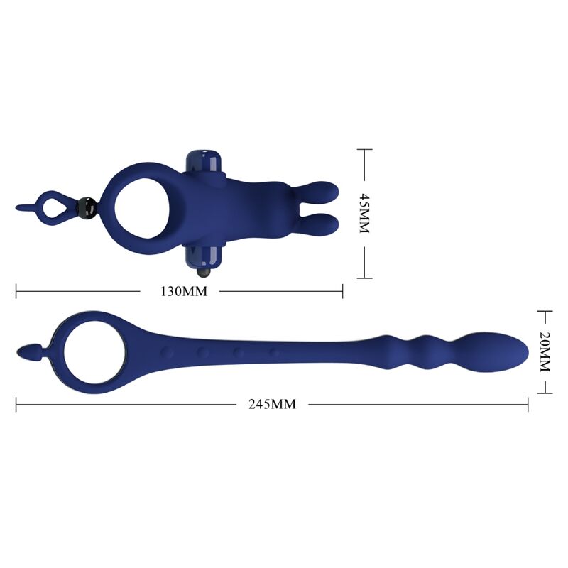 PRETTY LOVE - AYAD ANELLO VIBRANTE CON RABBIT E PLUG BLU