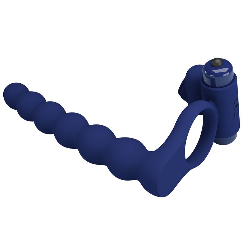 PRETTY LOVE - AJMAL ANELLO PENE VIBRANTE CON PLUG BLU