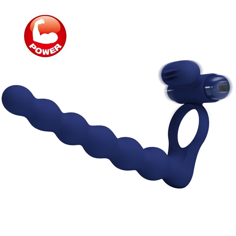 PRETTY LOVE - AJMAL ANELLO PENE VIBRANTE CON PLUG BLU