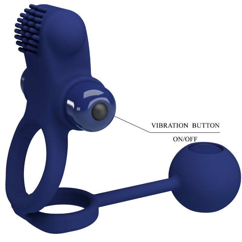 PRETTY LOVE - REMINGTON ANELLO DOPPIO VIBRANTE CON PLUG BLU
