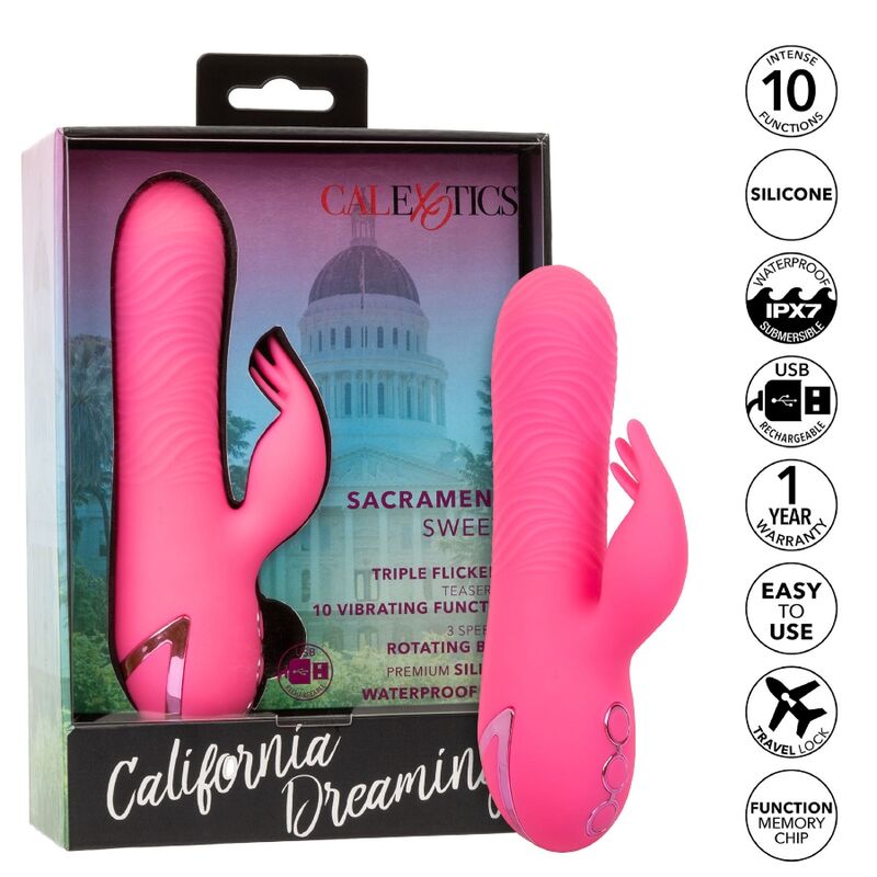 CALEXOTICS - CALIFORNIA DREAMING SACRAMENTO SWEETIE VIBRATORE CON RABBIT ROSA