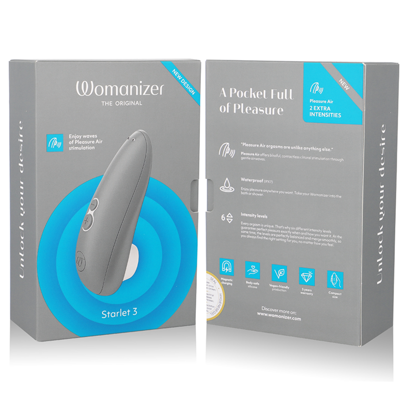 STIMOLATORE CLITORIDE CON TECNOLOGIA PLEASURE AIR, 6 LIVELLI DI INTENSITÀ, IMPERMEABILE