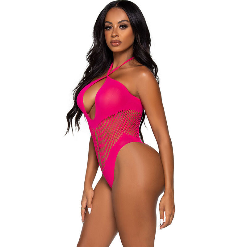 LEG AVENUE - BODY SCOLLO APERTO E INCROCIATO ARANCIONE