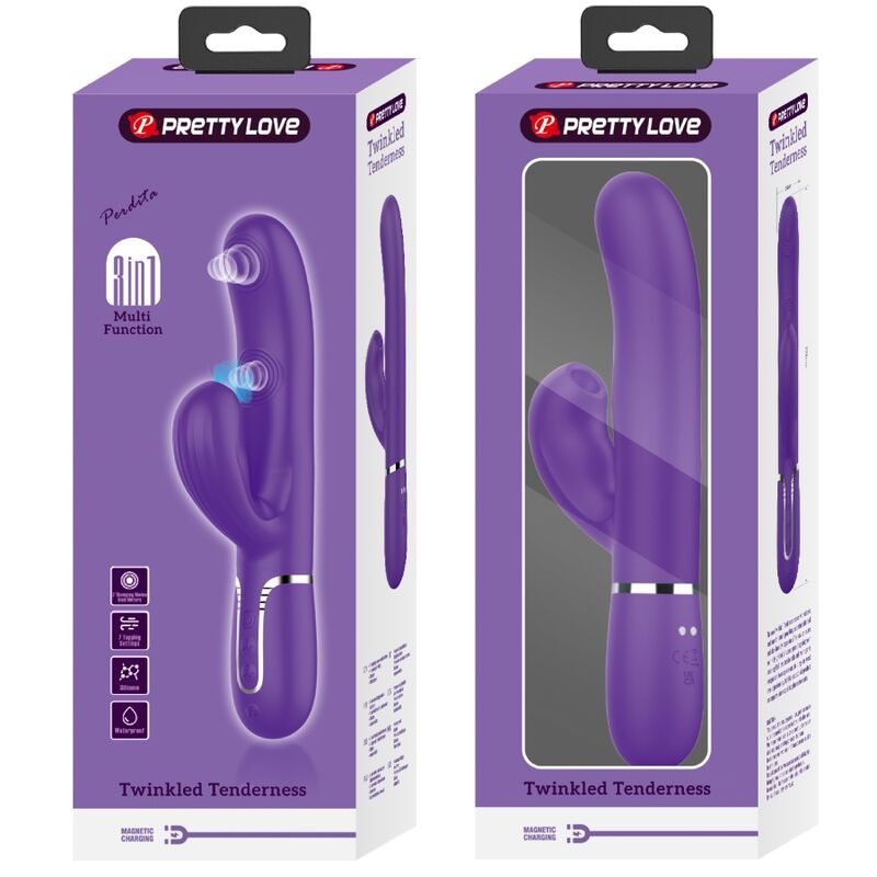PRETTY LOVE - PERLITA VIBRATORE MULTIFUNZIONE 3 IN 1 PUNTO G VIOLA