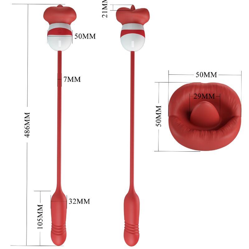 PRETTY LOVE - ASHLYNN VIBRATORE A DUE ESTREMITA' CON SPINTA E LINGUA