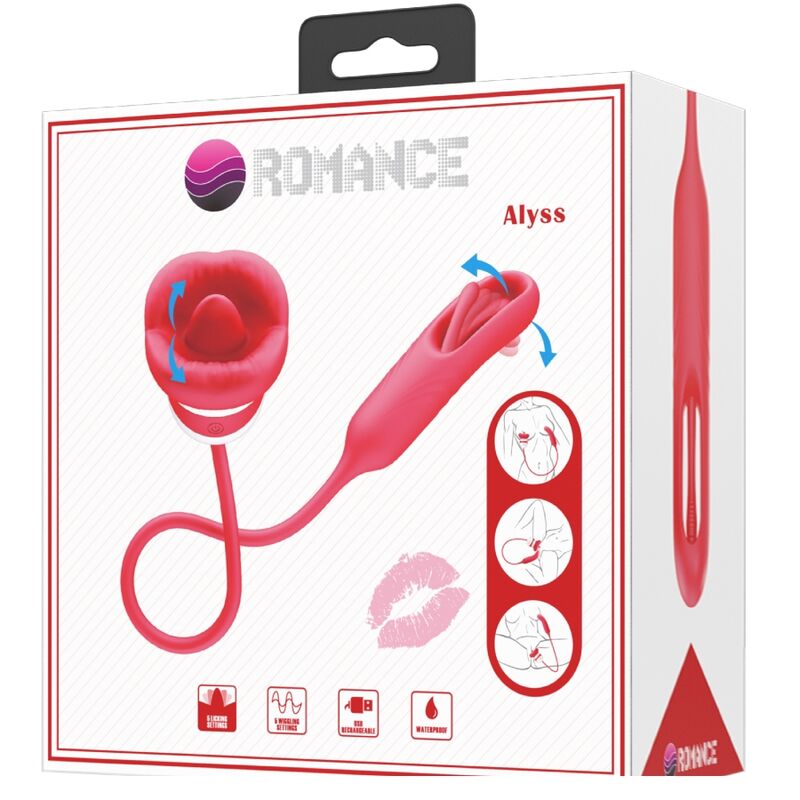 ROMANCE - ALYSS VIBRATORE CLITORIDEO CON BOCCA E LINGUA ROSSO