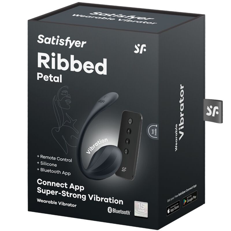 SATISFYER - RIBBED PETAL STIMOLATORE DEL PUNTO G APP GRATUITA NERO