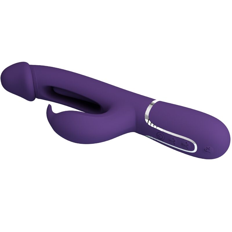 PRETTY LOVE - KAMPAS VIBRATORE MULTIFUNZIONE 3 IN 1 VIBRATORE CON LINGUA E RABBIT VIOLA