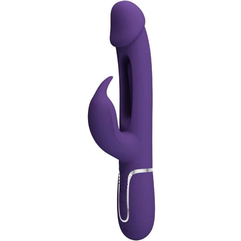 PRETTY LOVE - KAMPAS VIBRATORE MULTIFUNZIONE 3 IN 1 VIBRATORE CON LINGUA E RABBIT VIOLA