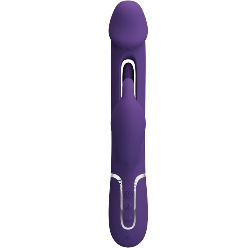 PRETTY LOVE - KAMPAS VIBRATORE MULTIFUNZIONE 3 IN 1 VIBRATORE CON LINGUA E RABBIT VIOLA