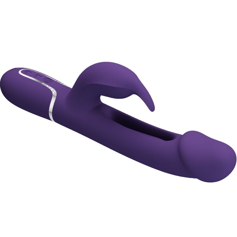 PRETTY LOVE - KAMPAS VIBRATORE MULTIFUNZIONE 3 IN 1 VIBRATORE CON LINGUA E RABBIT VIOLA