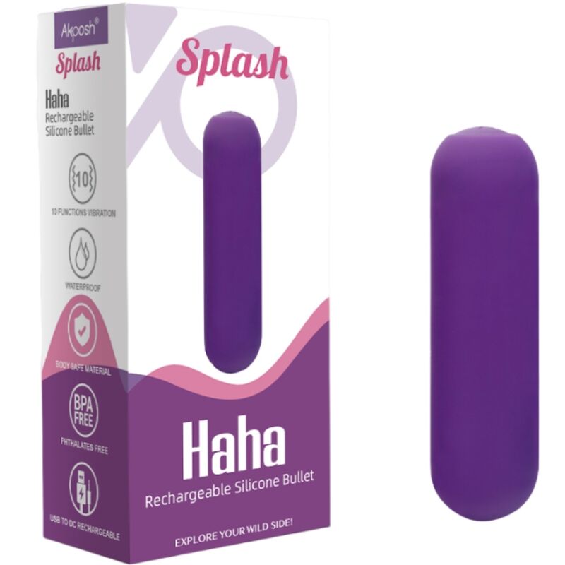 ARMONY - SPLASH HAHA VIBRATORE BULLET SILICONE 10 VIBRAZIONI 75 X 19 CM VIOLA
