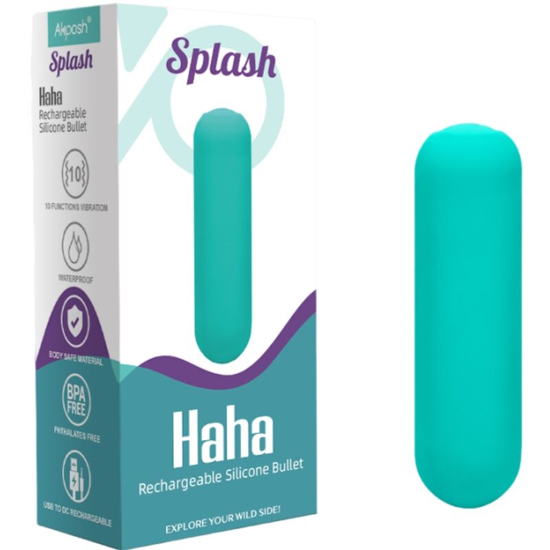 ARMONY - SPLASH HAHA VIBRATORE BULLET SILICONE 10 VIBRAZIONI 75 X 19 CM VERDE