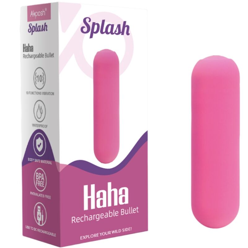 ARMONY - SPLASH HAHA VIBRATORE BULLET SILICONE 10 VIBRAZIONI 75 X 19 CM ROSA