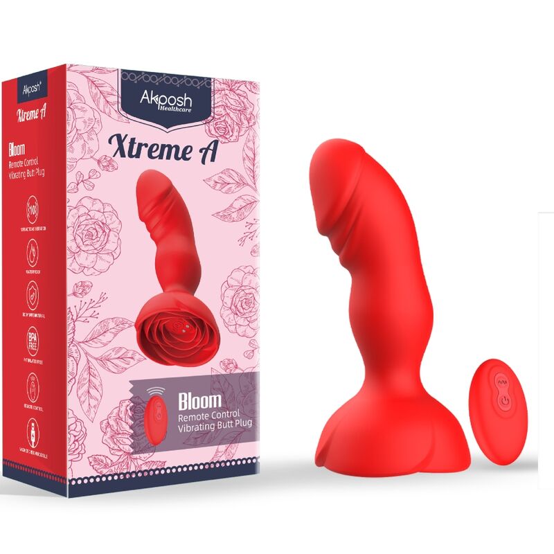 ARMONY - EXTREME A BLOOM ROSE VIBRATORE E PLUG ANALE TELECOMANDO ROSSO